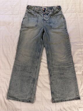 Free People Palmer Wide Leg Baggy Jeans Size 29 La La Land Light Wash